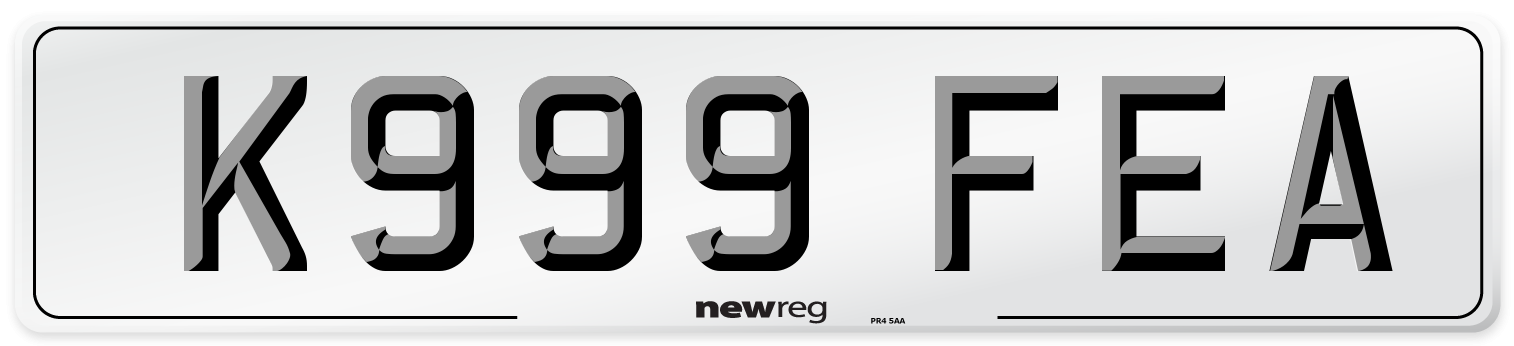 K999 FEA Number Plate from New Reg